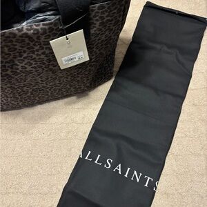 All Saints Leopard Print Tote Bag
